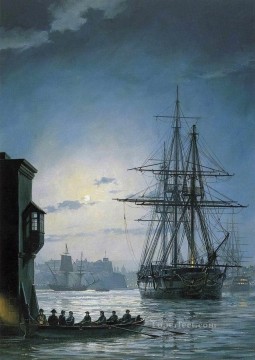 Dockscape Painting - yxf0260d impressionism seascape marine